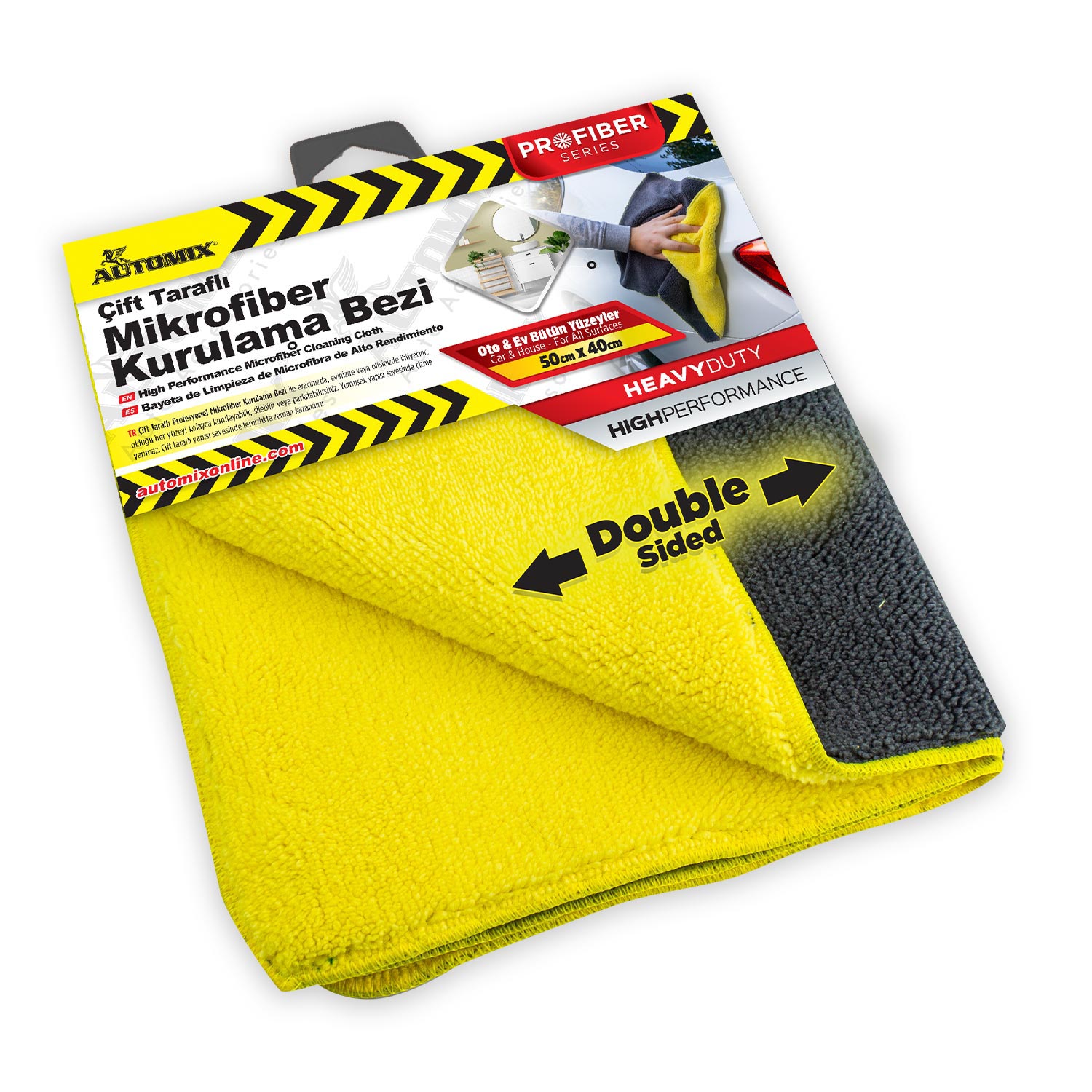 Automix Çift Taraflı Mikrofiber PARLATMA Bezi - Bez, Sünger & Kurulama