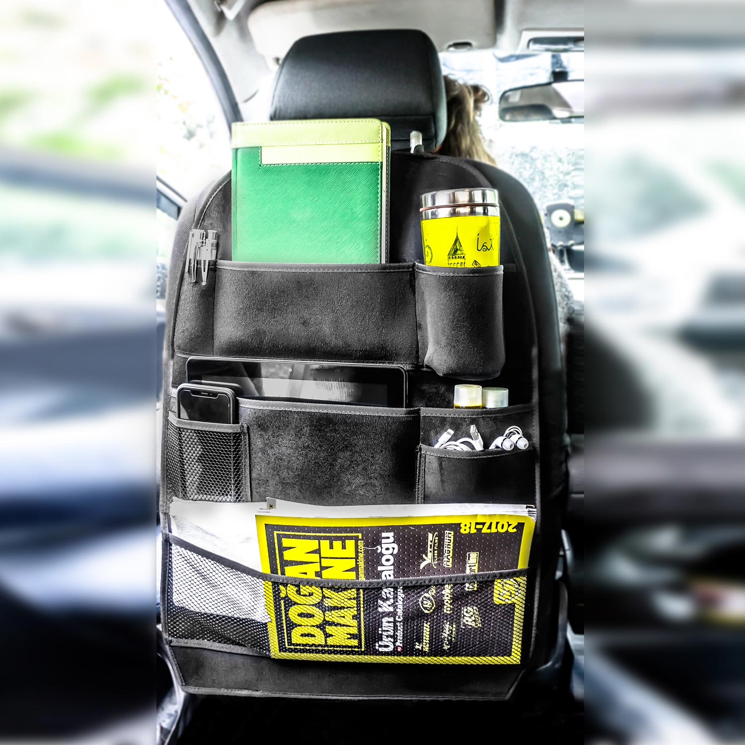 Automix Süet Organizer Siyah 45X66 CM  / 1 Adet - Oto Düzen & Saklama