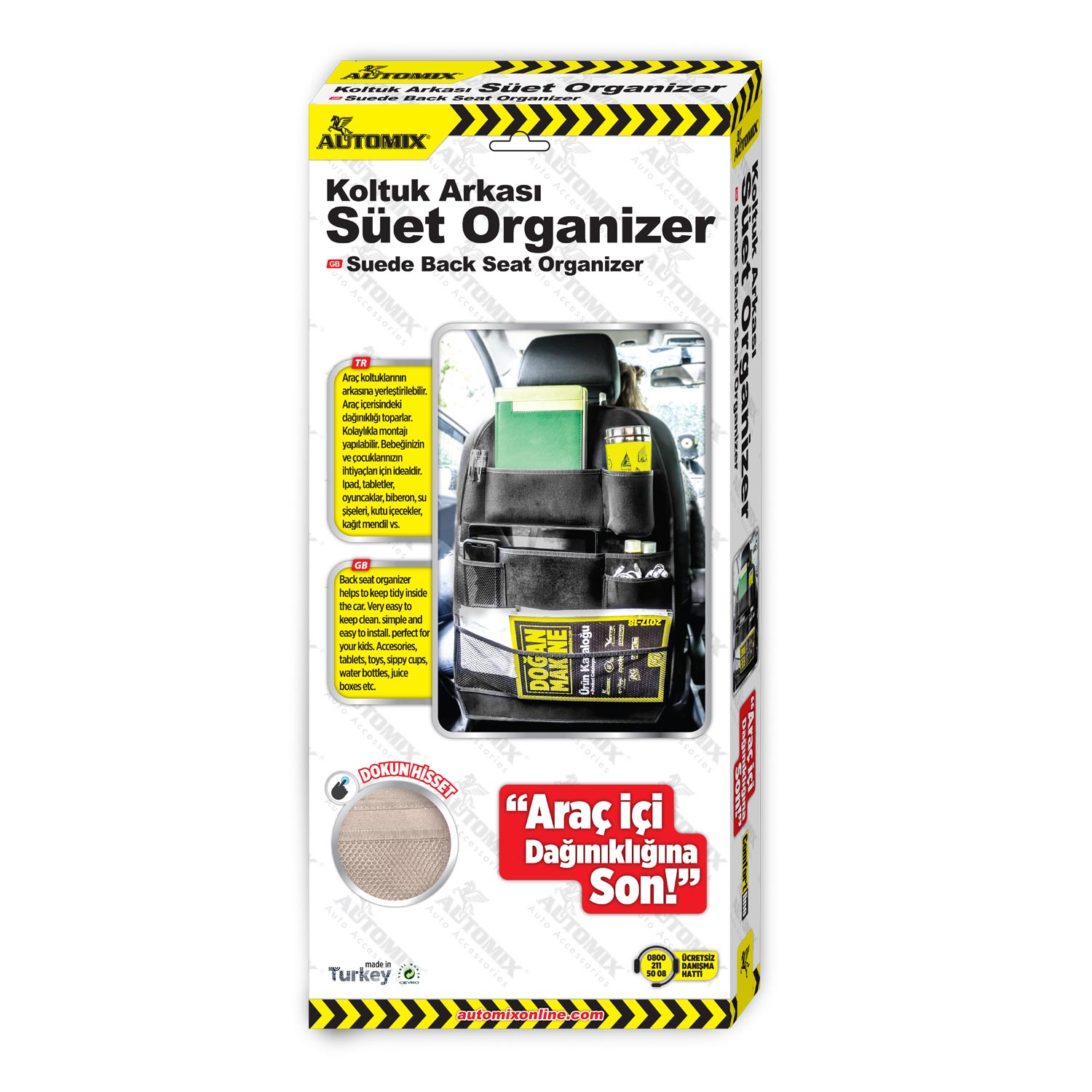 Automix Süet Organizer Siyah 45X66 CM  / 1 Adet - Oto Düzen & Saklama - Görsel 2