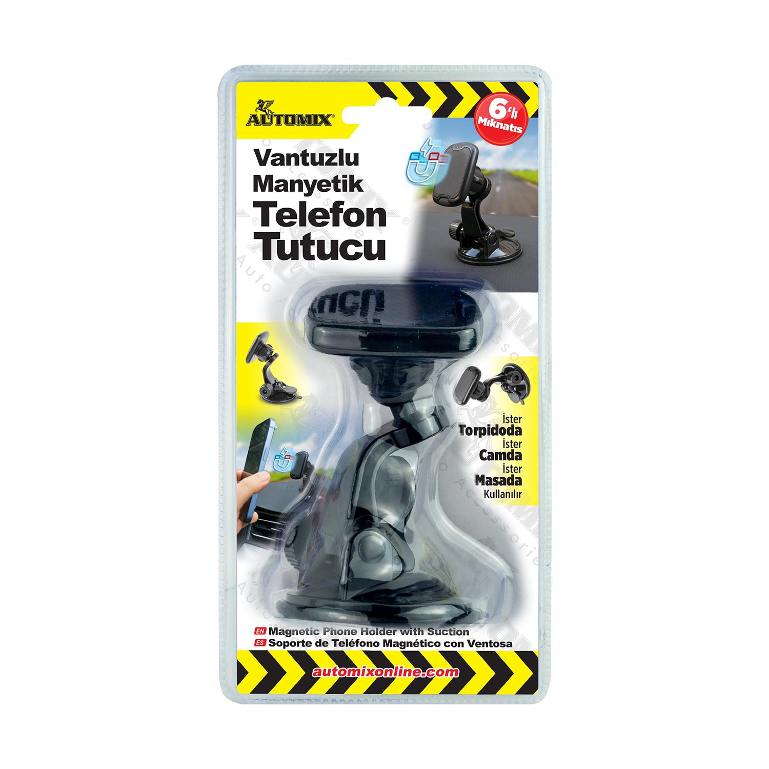 Automix Vantuzlu Manyetik Telefon Tutucu - Telefon Tutucu - Görsel 5