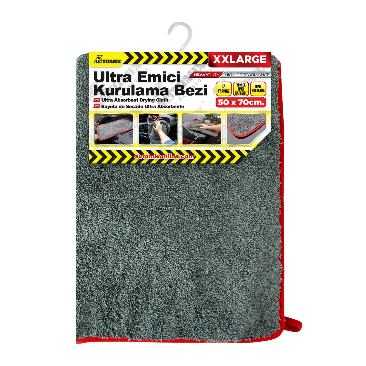 Automix Ultra Emici Gri Kurulama Bezi Çift Kat- 50x70 - Bez, Sünger & Kurulama