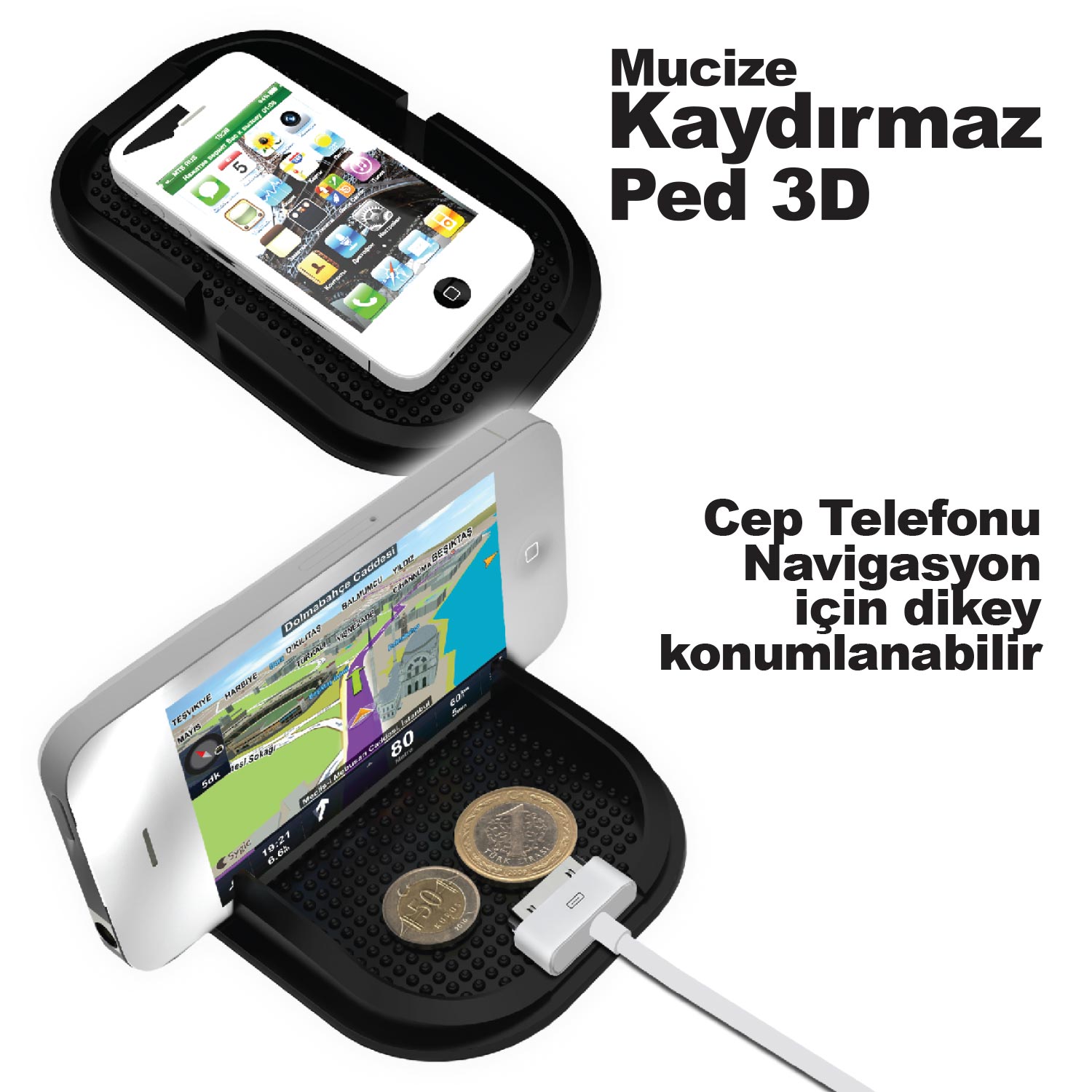 Automix Telefon Tutucu 3D Kaydırmaz Havuzlu Ped - Oto Düzen & Saklama - Görsel 5