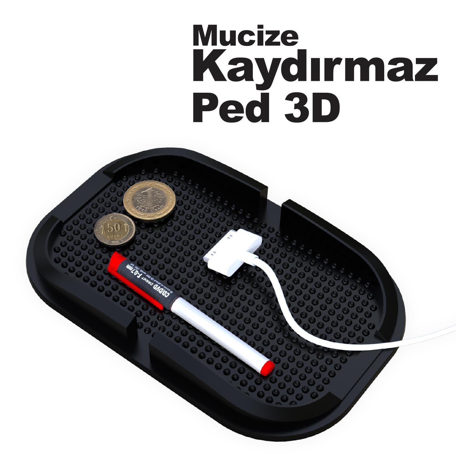 Automix Telefon Tutucu 3D Kaydırmaz Havuzlu Ped - Oto Düzen & Saklama - Görsel 3