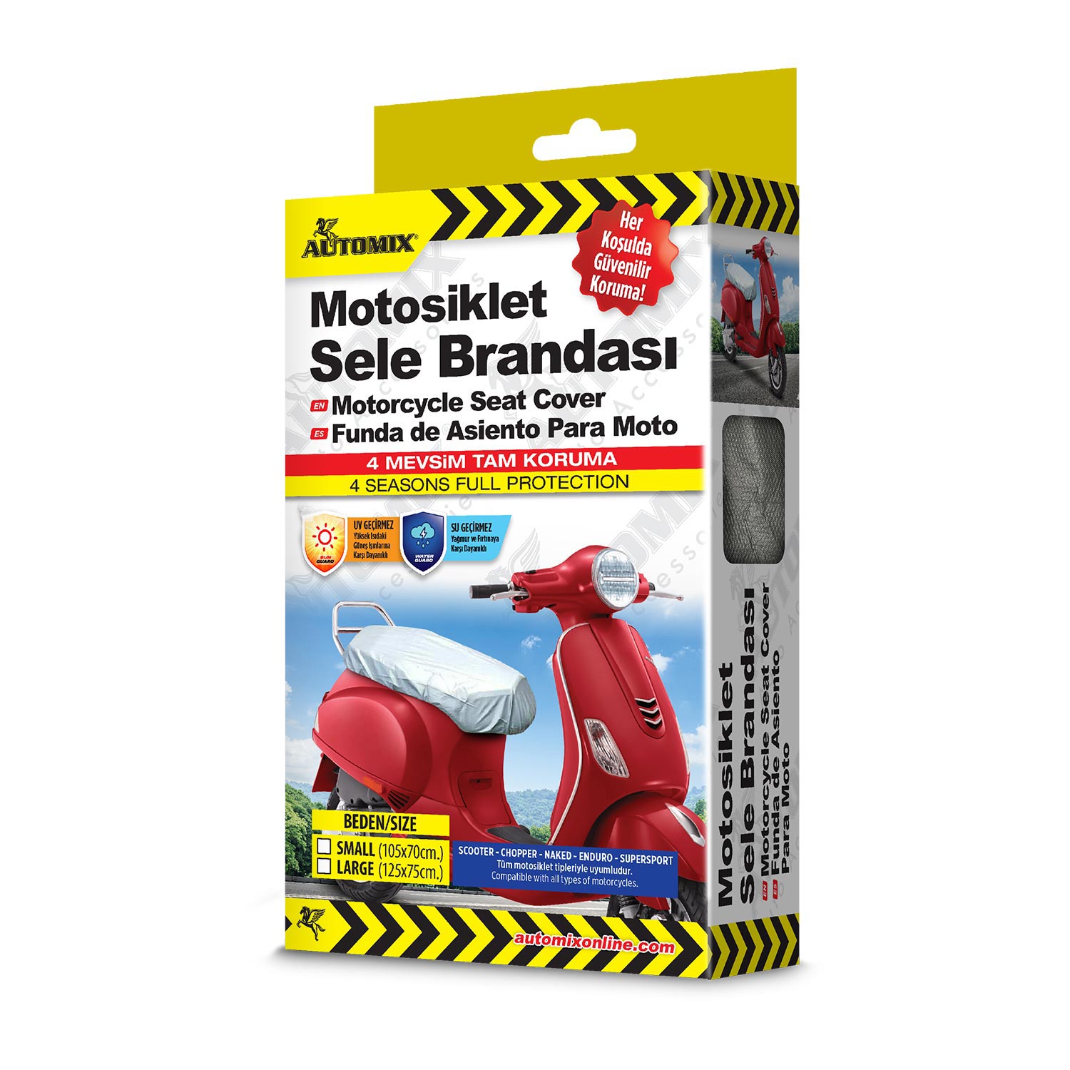 AUTOMİX MOTOSİKLET SELE BRANDASI LARGE 125 X 75 cm - Oto Dış Aksesuar - Görsel 2