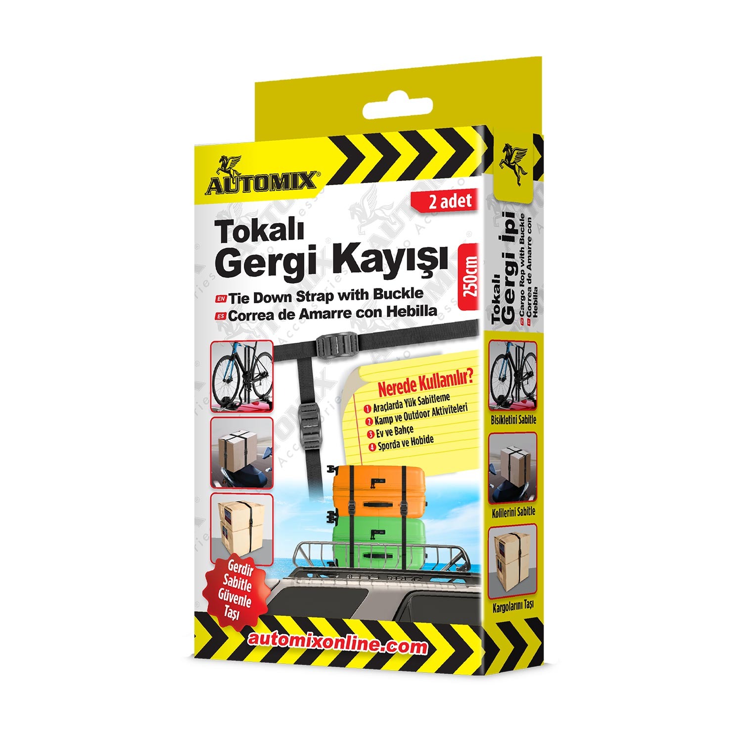Tokalı Gergi Kayışı 250 cm - 2 Adet - Oto Düzen & Saklama - Görsel 3