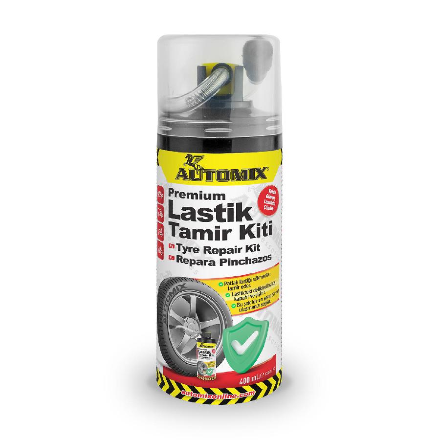 Automix Premium Lastik Tamir Spreyi 400 ml | Anında Patlak Onarım ve Şişirme - Oto Dış Aksesuar