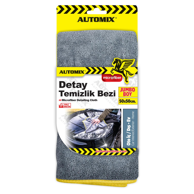 Automix Mikrofiber Detay Havlusu 50x50 cm - Gri - Bez, Sünger & Kurulama - Görsel 2