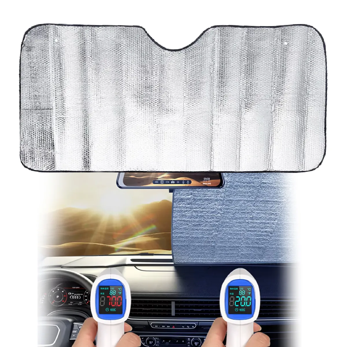 Automix Metalize Güneşlik Büyük Boy / 70X140 Cm - Paspas & Güneşlik - Görsel 4