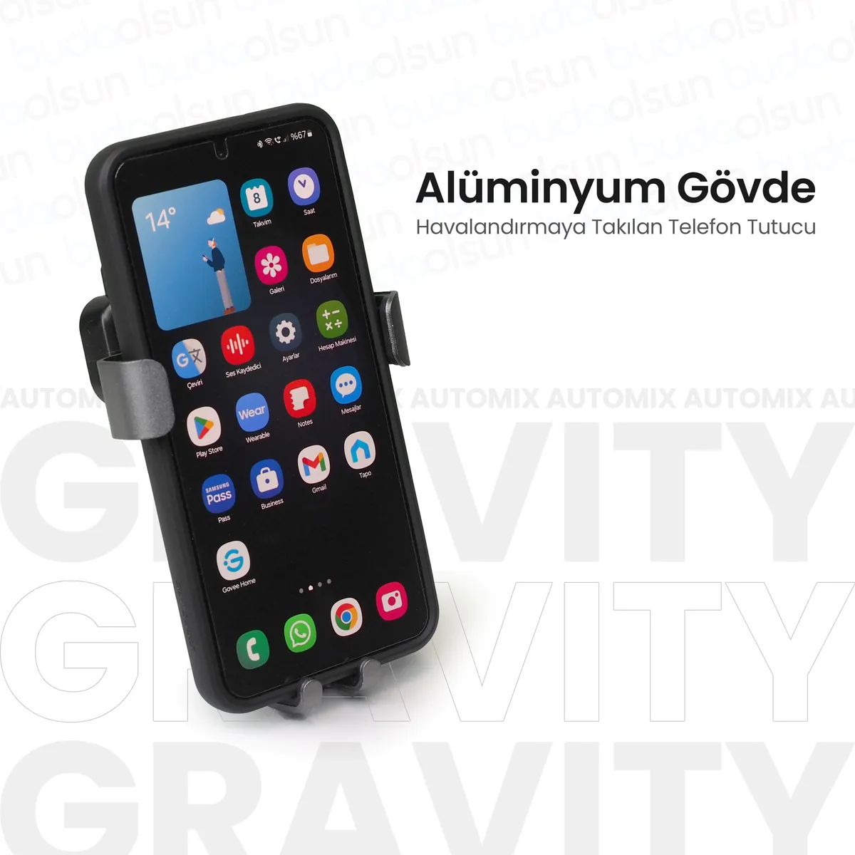Automix Gravity 3 Kollu Pratik Klimaya Geçme Telefon Tutucu - Telefon Tutucu - Görsel 4